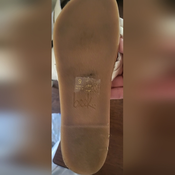 Beek Anthroplogie Women's Bell Metallic Crisscross Slide Sandals Size 9 - Picture 6 of 9